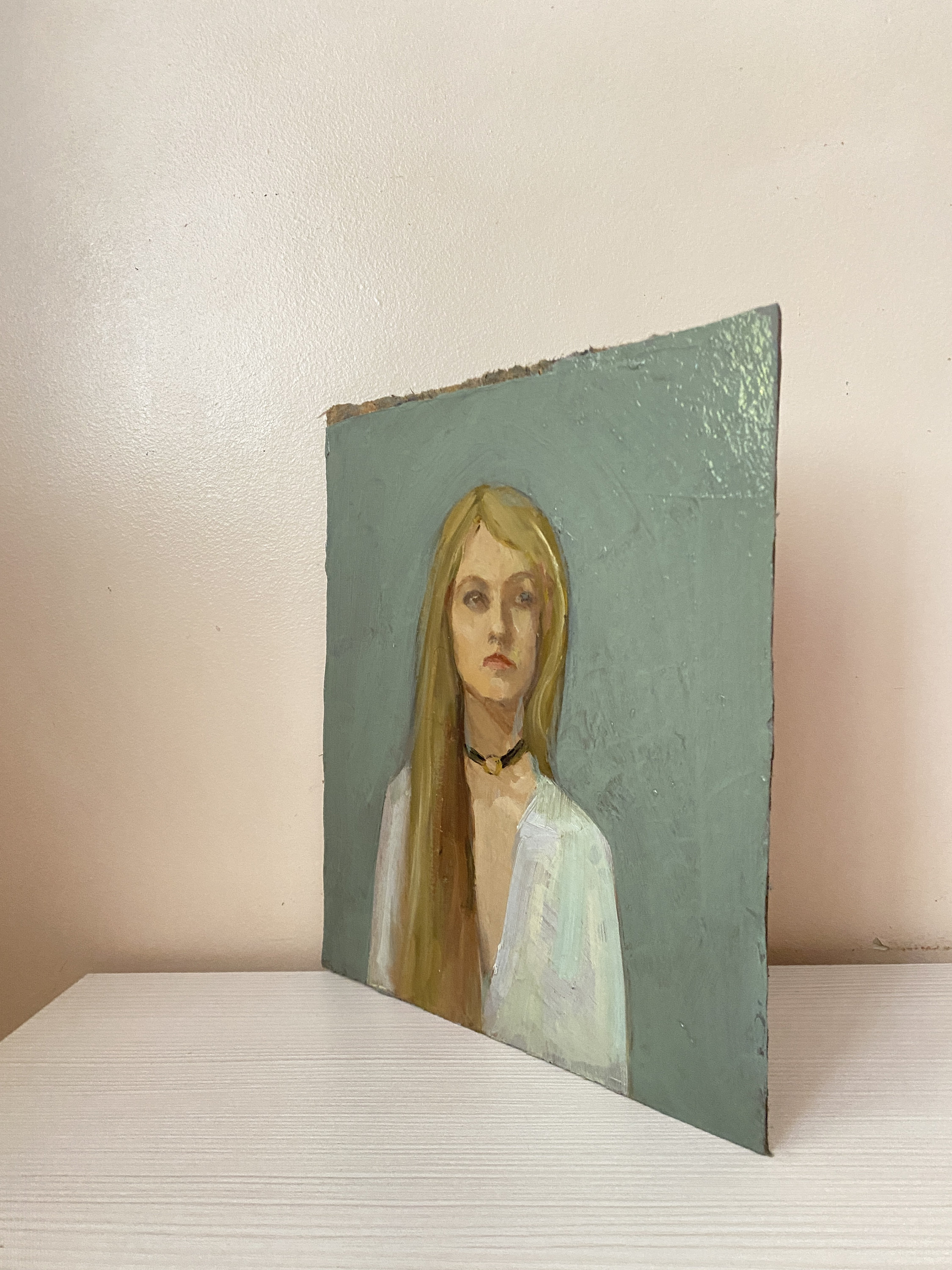 Female Portrait Vintage Original Oil Painting Beautiful Girl - Etsy