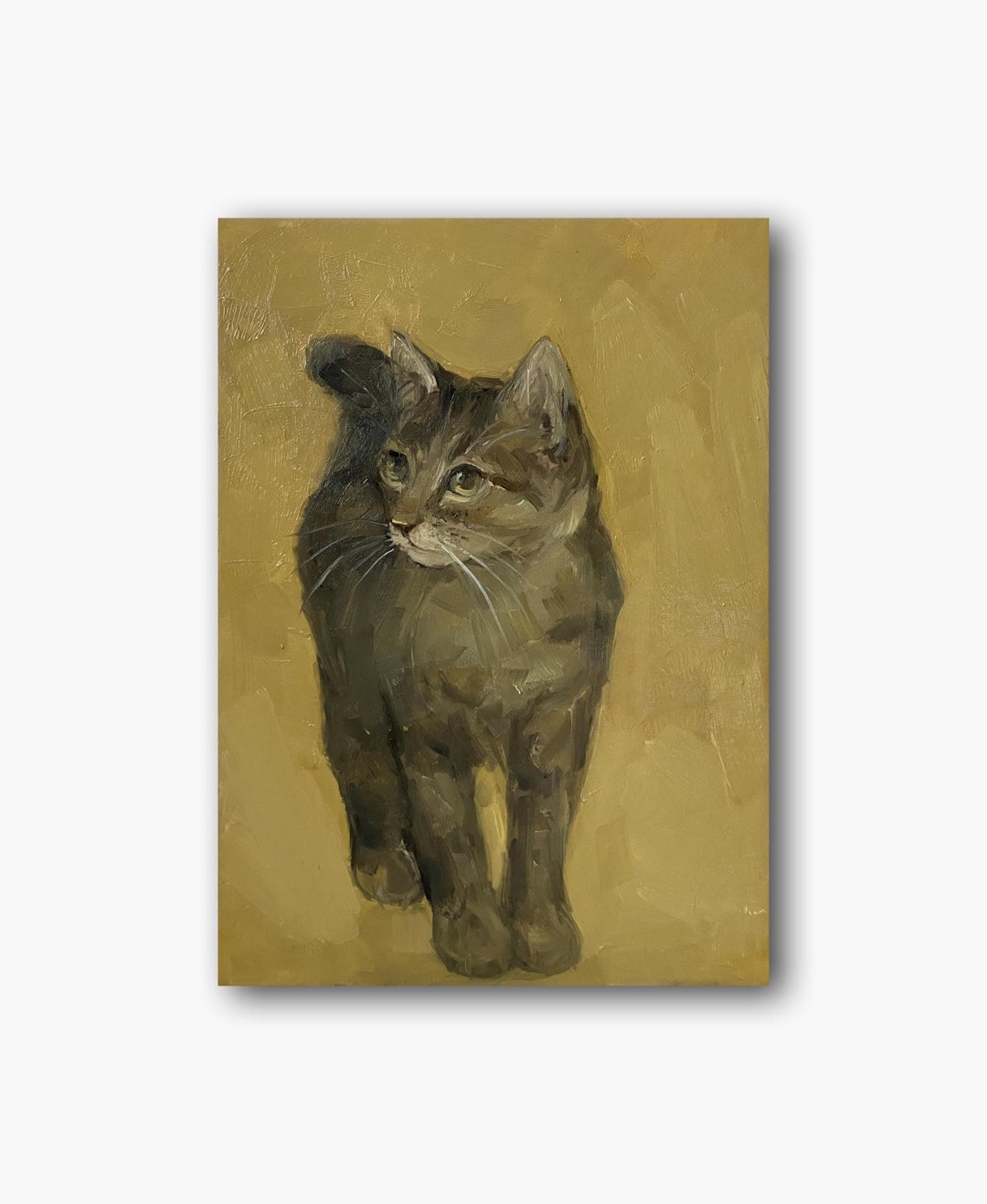 Tabby Cat Original Oil Painting: Pet Portrait Art Kitten - Etsy
