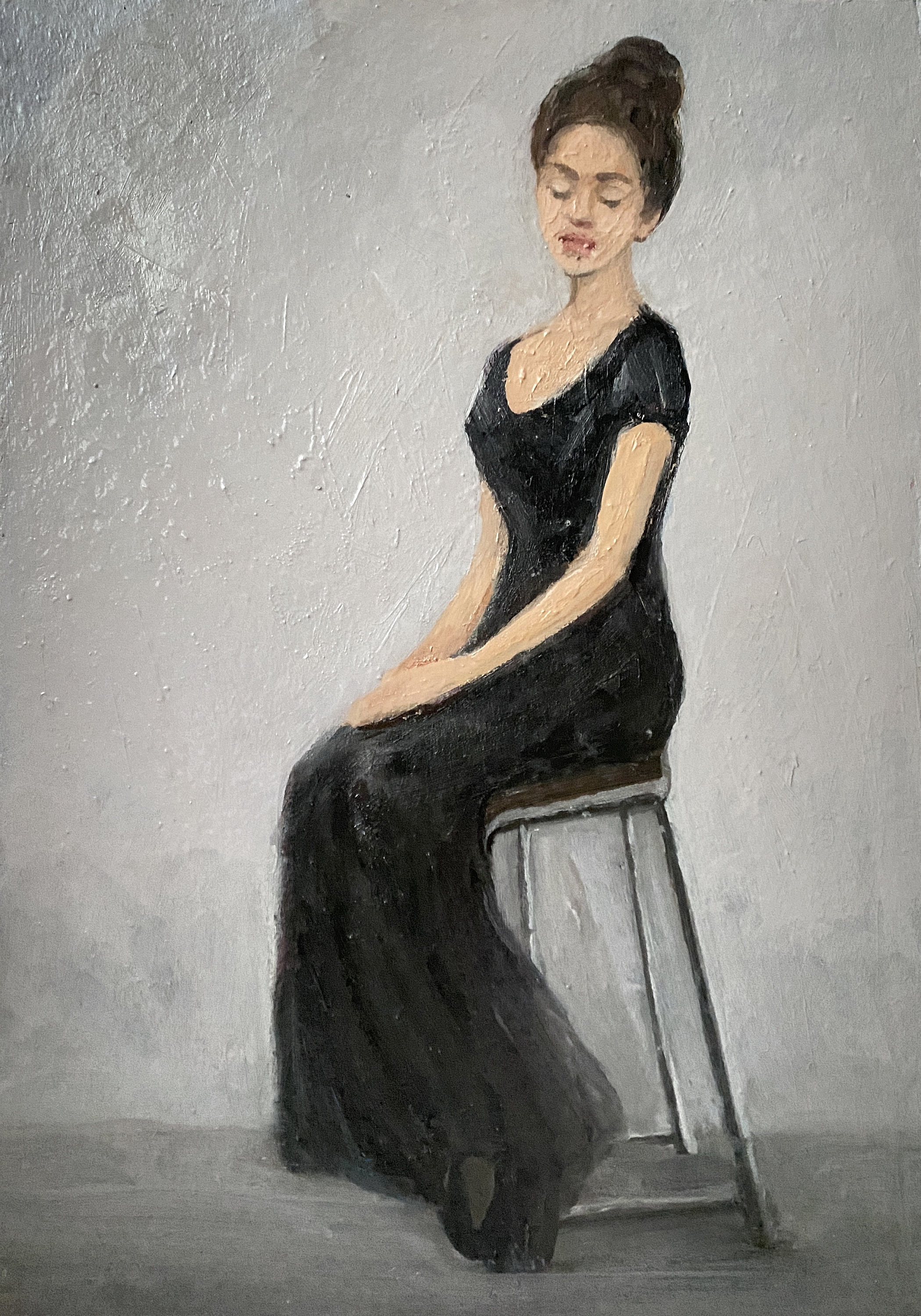 Vintage Female Portrait Original Oil Painting Beautiful Girl Wall Art ...