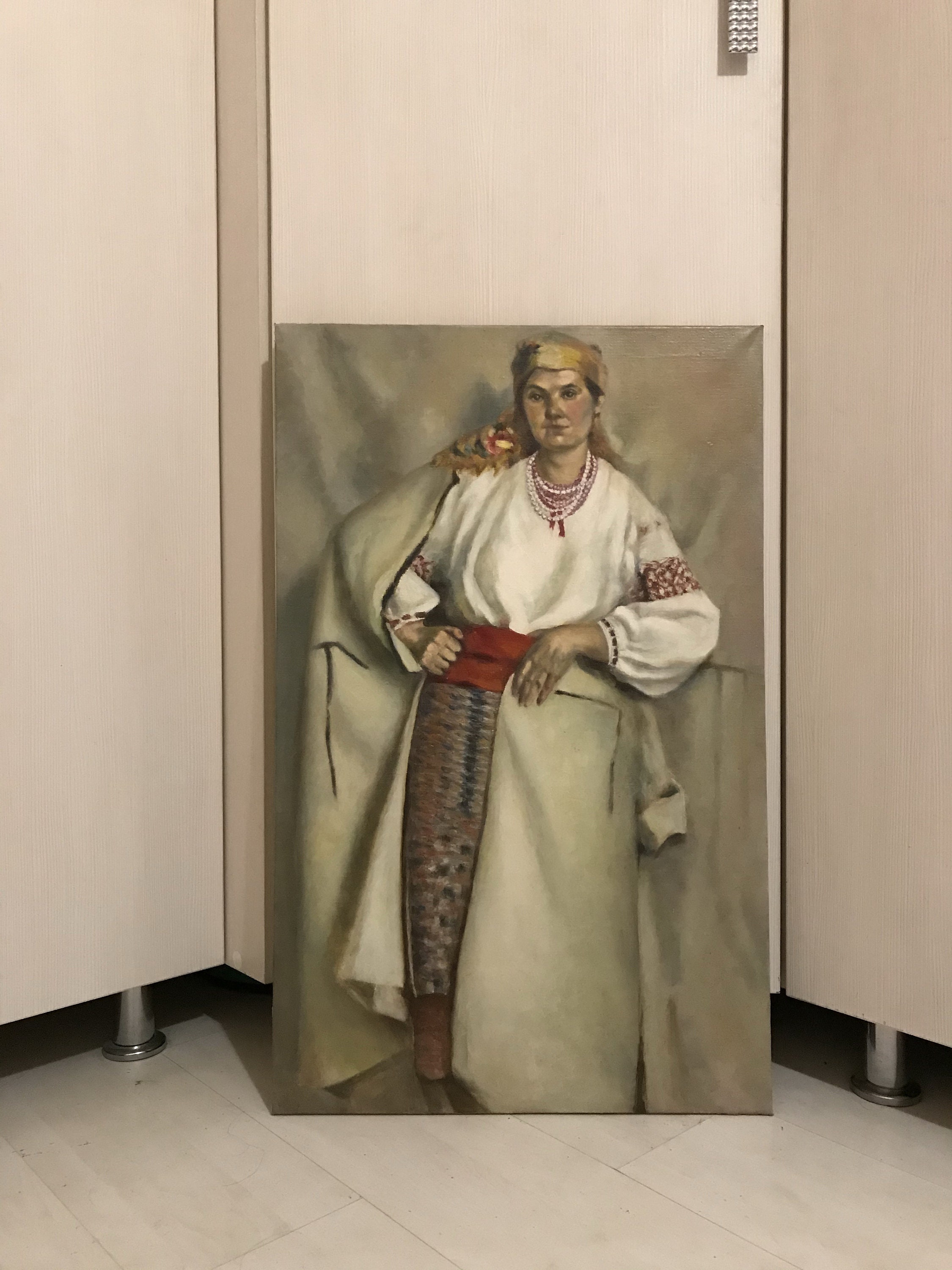 Vintage Large Original Oil Painting Female Portrait Wall Art - Etsy