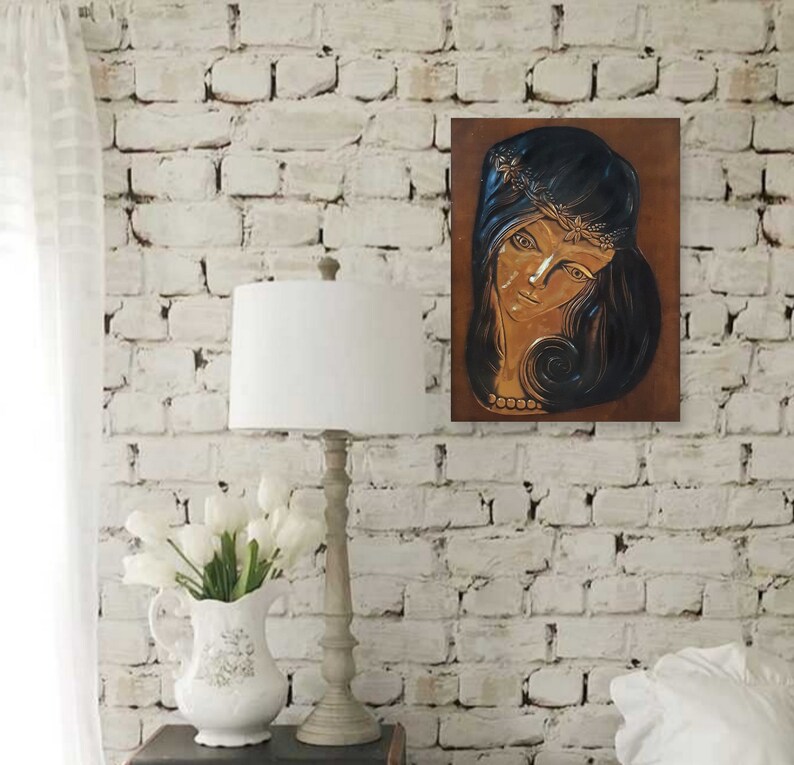 VINTAGE ORIGINAL ART Beautiful Girl Abstraction Female Etsy