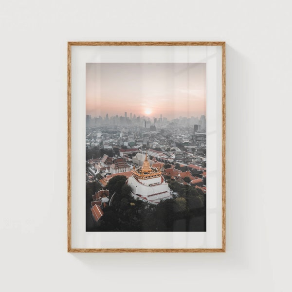 Temple of the Golden Mount, Bangkok, Thailand | Unframed Thai Photography Wall Art Print | Buddhist Temple | Modern Home Decor | Gift Idea