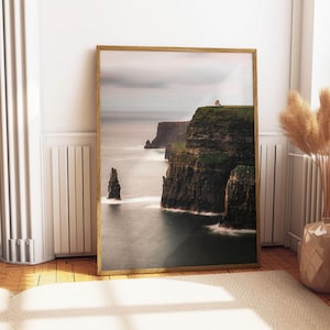 Acantilados de Moher, Co Clare, Irlanda / Impresión de arte mural con fotografía costera / Impresión artística de Irlanda / Regalo de inauguración de la casa / Decoración de la sala de estar