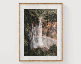 Tumpak Sewu Waterfall, East Java, Indonesia | Unframed Nature Photography Wall Art Print | Waterfall Poster | Tropical Wall Decor