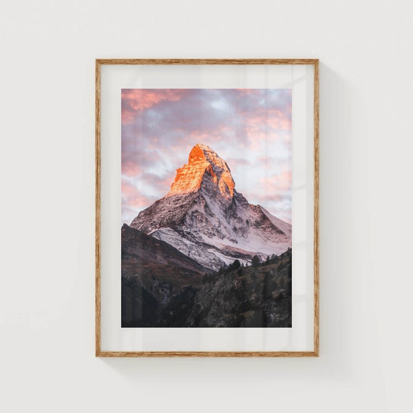 Matterhorn, Zermatt, Swiss Alps, Switzerland | Unframed Mountain Photography Wall Art Print | Nature Art For New Home | Housewarming Gift