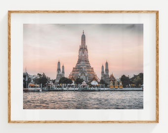 Wat Arun Sunset, Bangkok, Thailand | Unframed Fine Art Photography Print | Gallery Wall Decor | Travel Photography | Buddhist Temple