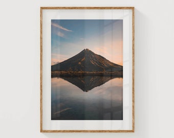 Mt Taranaki Volcano, New Plymouth, New Zealand | Unframed Mountain Photography Wall Art Print | Modern Home Decor | Landscape Artwork