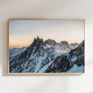 Aiguille du Midi, Chamonix, Alpes françaises, France | Photographie de montagne | Impression d'art mural | Salon | Cadeau pour maison neuve |  Impression