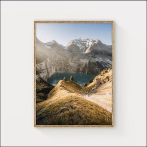 Oeschinensee Print – Swiss Alps Mountain Lake Wall Art