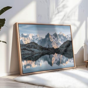 Lac Blanc Print, Chamonix French Alps Mountain Lake Wall Art Photography image 4