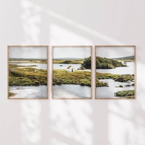 Connemara Wall Art Print Set – Irish Landscape Triptych – Wall Art Ireland Photography – Co Galway Nature Decor – Country Cottage Style