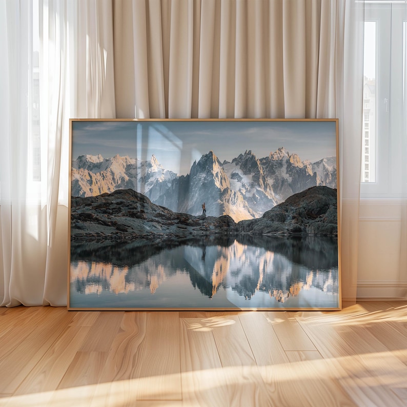 Lac Blanc Print, Chamonix French Alps Mountain Lake Wall Art Photography image 3