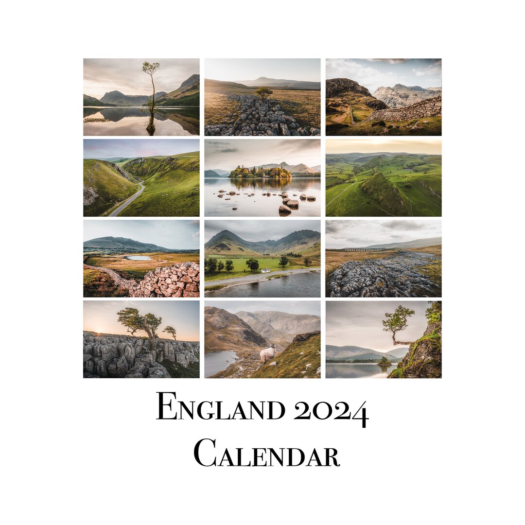2024 ENGLAND Wall Calendar Featuring Stunning Landscape Etsy