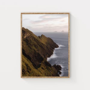 Acantilados de Kerry, islas Skellig, anillo de Kerry, Irlanda / Impresión de arte mural con fotografía costera / Costa oeste irlandesa / Regalos de decoración de pared