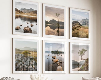 Set of 6 British Wall Art Prints featuring photography from the Yorkshire Dales & Lake District, England, UK | Modern Home Decor | Gift Idea