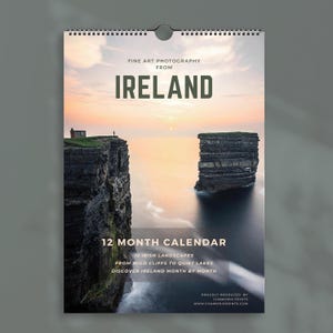 Irlands väggkalender 2027 - A3/A4 - Irländsk landskapsfotografering - 12-månadersplanerare - Julklapp
