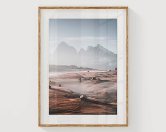 Alpe Di Siusi, Seiser Alm, The Dolomites, Italian Alps, Italy | Unframed Mountain Photography Wall Art Print | Nature Landscape | Gift Idea