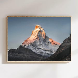 Matterhorn Print, Swiss Alps Wall Art Zermatt, Mountain Photography
