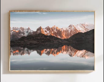 Lac Blanc Print – Chamonix French Alps Sunset Wall Art