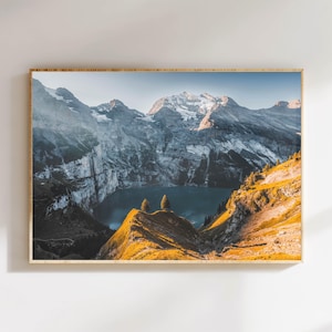 Oeschinensee Print – Swiss Alps Mountain Lake Wall Art
