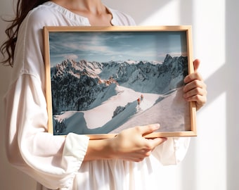 Mont Blanc Photography: French Alps Wall Art, Aiguille du Midi Mountaineering Poster
