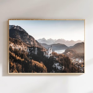 Neuschwanstein Print Germany, Bavaria Wall Decor, Castle Wall Art, Alps Photography, German Landscape Poster, Travel Gift for Nature Lovers