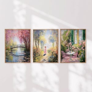 Vintage Wall Art Set of 3 – Oil Painting Style Triptych Prints