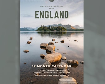 England-Wandkalender 2027 – A3/A4 – Landschaftsfotografie – 12-Monats-Planer – Weihnachtsgeschenk