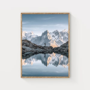 Chamonix Wall Art – Lac Blanc Print, French Alps Landscape Photography, Mountain Nature Print, Modern Alpine Decor, Mont Blanc Photo