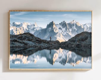 Lac Blanc Print, Chamonix French Alps Mountain Lake Wall Art Photography