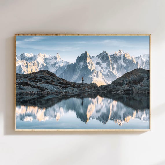 Lac Blanc Print, Chamonix French Alps Mountain Lake Wall Art Photography