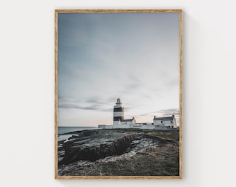 Fyrtryck i Hook Head, Wexfords grevskap, Irlands väggkonst, irländsk kustfotografi