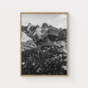 Cadini di Misurina Print – Dolomites Black and White Wall Art