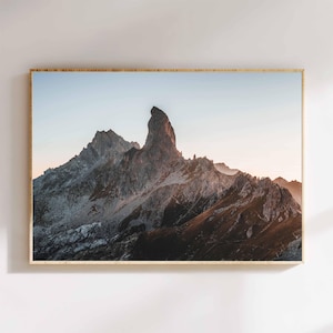 Pierra Menta Wall Art, French Alps Mountain Print, Alpine Landscape Photography, Sunset Mountain Decor, Nature Wall Artwork, Gift for Friend