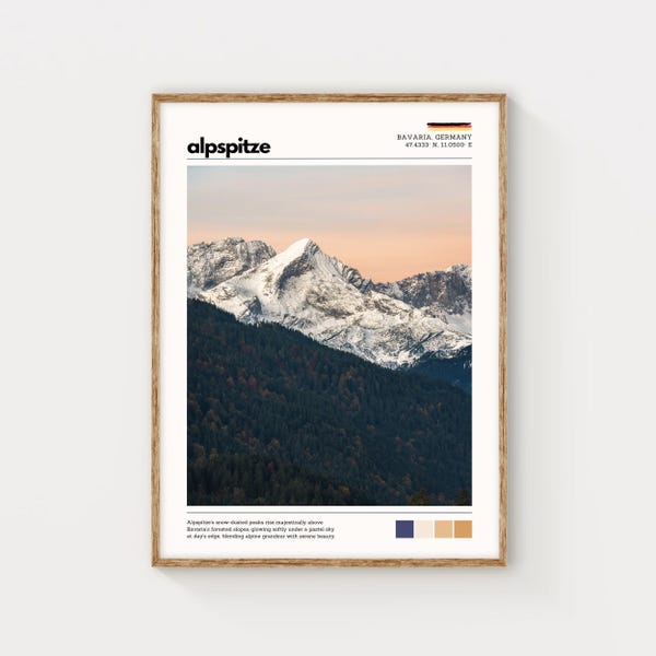 Bavaria Print, Alpspitze German Alps Mountain Wall Art Photography