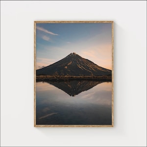 Mount Taranaki Sunset Wall Art Print - New Zealand Volcano Photography