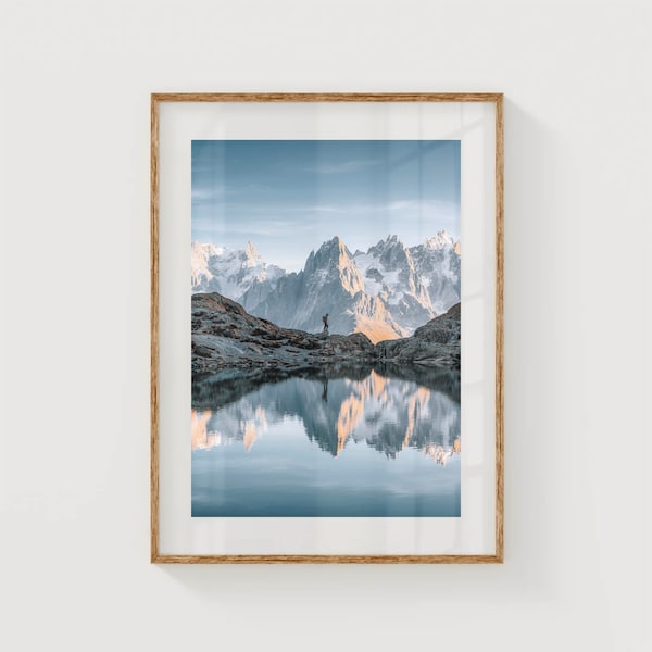 Lac Blanc Chamonix, French Alps, France | Unframed Landscape Photography Wall Art Print | Modern Home Decor | Housewarming Gift For New Home