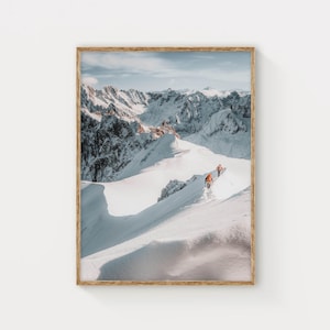 The Alpinists, Chamonix, Massif du Mt, Blanc, French Alps, France | Landscape Photography Wall Art Print | Modern Bedroom Decor