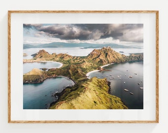 Padar Island Sunrise, Komodo National Park, Indonesia | Unframed Nature Photography Wall Art Print | Indonesian Travel Poster