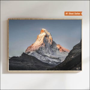 Matterhorn, Zermatt, Alpenkette, Schweiz |  Berg Fotografie Wand Kunst Druck | Modernes minimalistisches Poster | Natur Drucke