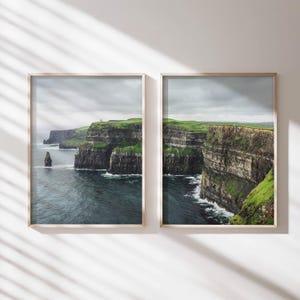 Arte mural de los acantilados de Moher, impresiones fotográficas de la costa irlandesa, decoración de pared con paisajes irlandeses, póster de naturaleza para regalar en casa o en la oficina.