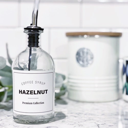 Coffee Syrup Bottles 8oz Refillable Glass Syrup Bottles Etsy