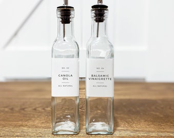 8.5oz. Glass Olive Oil Bottle • Modern Style • Vinegar & Oil Bottle • Oil Bottle • Vinegar Bottle • Kitchen Organization • Customizable