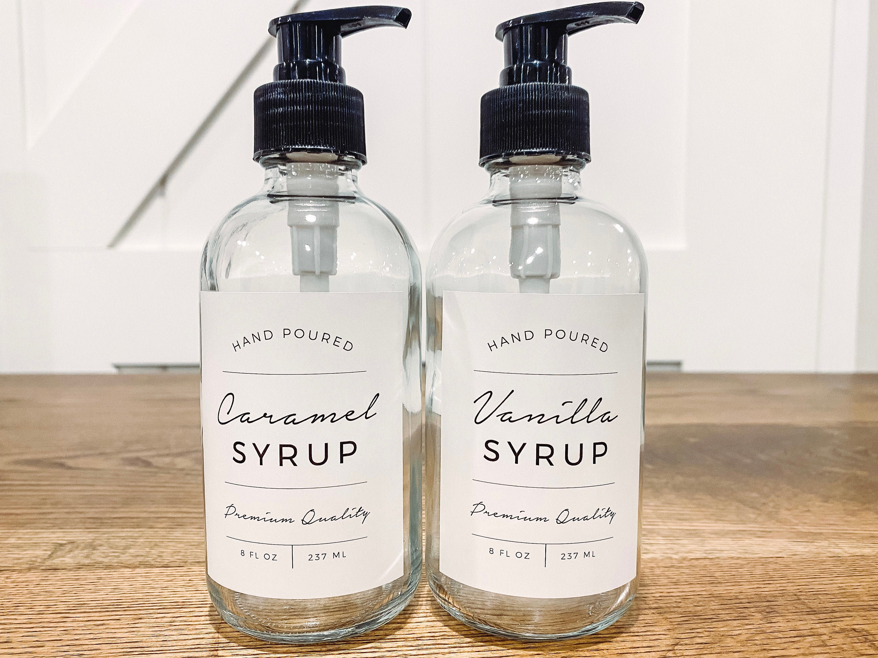 Coffee Syrup Bottles 8oz or 16oz Refillable Glass Syrup Etsy