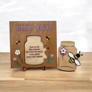 Carte de fête des mères Bitterfly en bois 3D faite main - Cadeau respectueux de l'environnement et durable