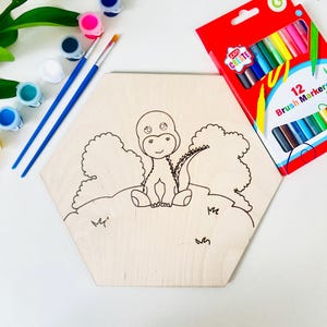 DIY Dinosaur Wood Sign Painting Kit: Kids Craft, Dino Decor
