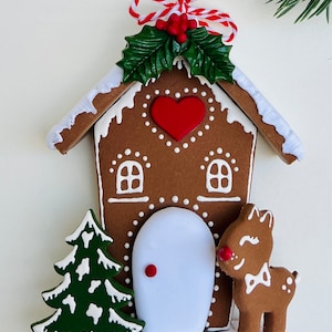 Christmas Tree Clay Gingerbread House Ornaments, Christmas Decoration Gift