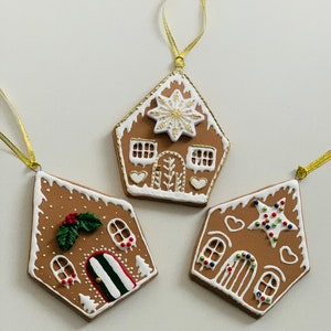 Christmas Tree Clay Gingerbread House Ornaments, Christmas Decoration Gift