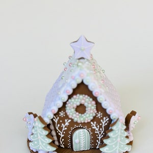 Pink Clay Gingerbread House, Gift for Christmas, Pink Decoration