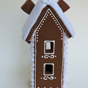 Clay Mini Gingerbread Windmill, Christmas Village,Christmas light house, Christmas gift image 4